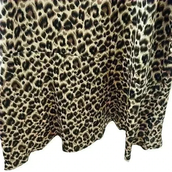 Sam Edelman Long Sleeve Cami Midi Dress Size 4 Black Sweater Leopard Print Dress - Picture 4 of 6